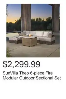 Costco SunVilla Theo 6-piece Fire Modular Outdoor Sectional Set offer