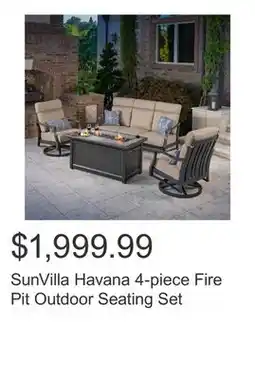 Costco SunVilla Havana 4-piece Fire Pit Outdoor Seating Set offer