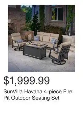 Costco SunVilla Havana 4-piece Fire Pit Outdoor Seating Set offer