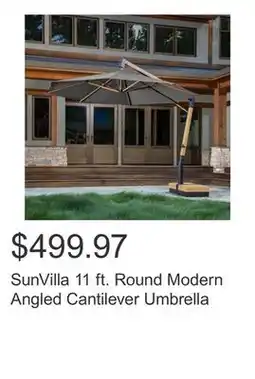 Costco SunVilla 11 ft. Round Modern Angled Cantilever Umbrella offer