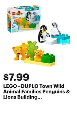 Best Buy LEGO - DUPLO Town Wild Animal Families Penguins & Lions Building Toy 10442 offer