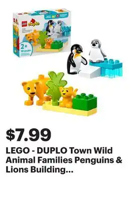 Best Buy LEGO - DUPLO Town Wild Animal Families Penguins & Lions Building Toy 10442 offer