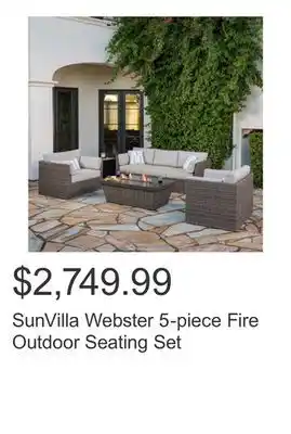 Costco SunVilla Webster 5-piece Fire Outdoor Seating Set offer