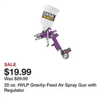 Harbor Freight Tools 20 oz. HVLP Gravity-Feed Air Spray Gun with Regulator offer