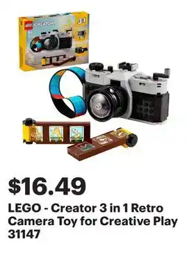 Best Buy LEGO - Creator 3 in 1 Retro Camera Toy for Creative Play 31147 offer