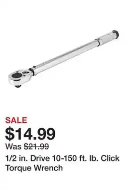 Harbor Freight Tools 1/2 in. Drive 10-150 ft. lb. Click Torque Wrench offer