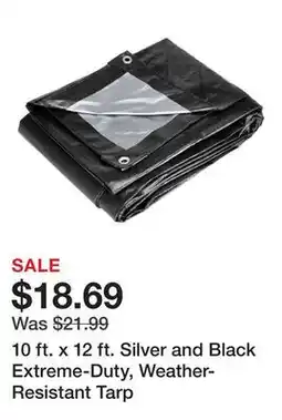 Harbor Freight Tools 10 ft. x 12 ft. Silver and Black Extreme-Duty, Weather-Resistant Tarp offer