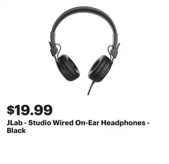 Best Buy JLab - Studio Wired On-Ear Headphones - Black offer