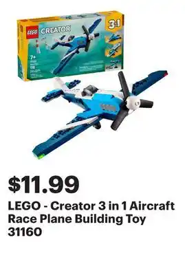 Best Buy LEGO - Creator 3 in 1 Aircraft Race Plane Building Toy 31160 offer