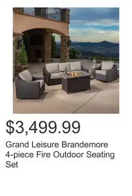 Costco Grand Leisure Brandemore 4-piece Fire Outdoor Seating Set offer