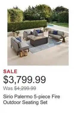 Costco Sirio Palermo 5-piece Fire Outdoor Seating Set offer