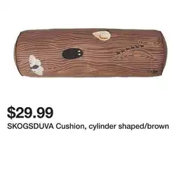 Ikea SKOGSDUVA Cushion, cylinder shaped/brown offer