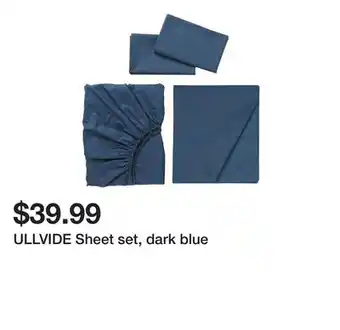 Ikea ULLVIDE Sheet set, dark blue offer