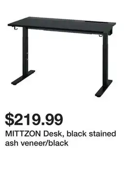 Ikea MITTZON Desk, black stained ash veneer/black offer