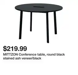 Ikea MITTZON Conference table, round black stained ash veneer/black offer