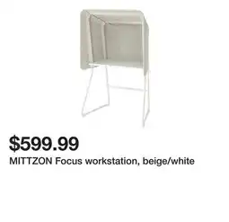 Ikea MITTZON Focus workstation, beige/white offer