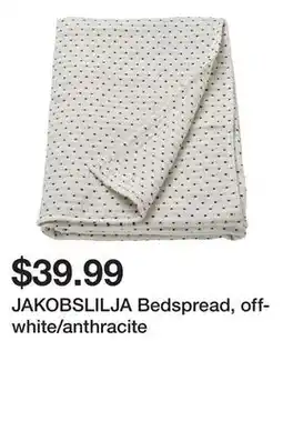 Ikea JAKOBSLILJA Bedspread, off-white/anthracite offer