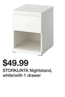 Ikea STORKLINTA Nightstand, white/with 1 drawer offer