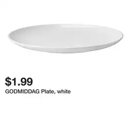 Ikea GODMIDDAG Plate, white offer