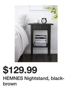 Ikea HEMNES Nightstand, black-brown offer