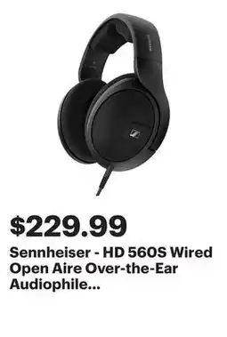 Best Buy Sennheiser - HD 560S Wired Open Aire Over-the-Ear Audiophile Headphones - Black offer