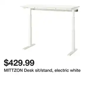 Ikea MITTZON Desk sit/stand, electric white offer