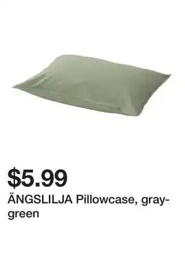 Ikea ÄNGSLILJA Pillowcase, gray-green offer