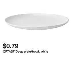 Ikea OFTAST Deep plate/bowl, white offer