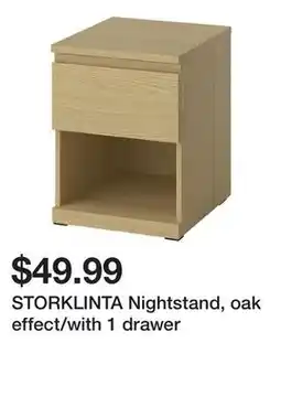 Ikea STORKLINTA Nightstand, oak effect/with 1 drawer offer