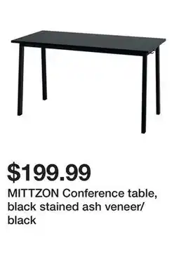 Ikea MITTZON Conference table, black stained ash veneer/black offer