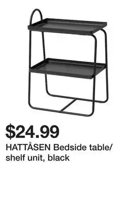 Ikea HATTÅSEN Bedside table/shelf unit, black offer