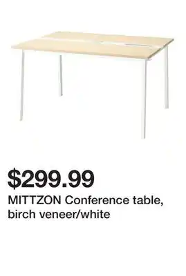 Ikea MITTZON Conference table, birch veneer/white offer