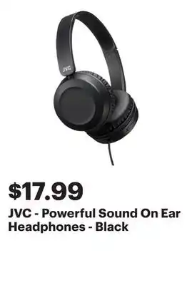 Best Buy JVC - Powerful Sound On Ear Headphones - Black offer