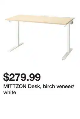 Ikea MITTZON Desk, birch veneer/white offer