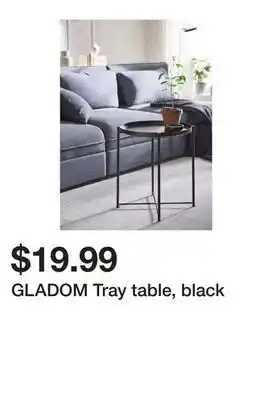 Ikea GLADOM Tray table, black offer