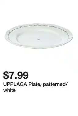 Ikea UPPLAGA Plate, patterned/white offer