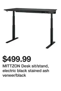 Ikea MITTZON Desk sit/stand, electric black stained ash veneer/black offer