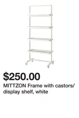 Ikea MITTZON Frame with castors/display shelf, white offer