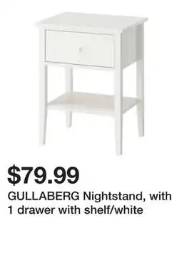 Ikea GULLABERG Nightstand, with 1 drawer with shelf/white offer