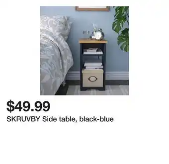 Ikea SKRUVBY Side table, black-blue offer