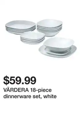 Ikea VÄRDERA 18-piece dinnerware set, white offer