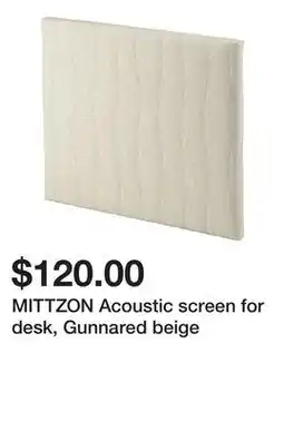 Ikea MITTZON Acoustic screen for desk, Gunnared beige offer