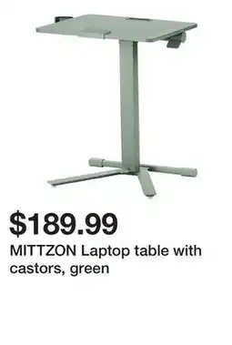 Ikea MITTZON Laptop table with castors, green offer