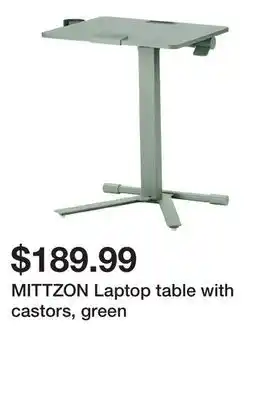 Ikea MITTZON Laptop table with castors, green offer