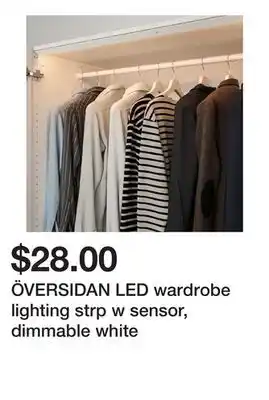 Ikea ÖVERSIDAN LED wardrobe lighting strp w sensor, dimmable white offer