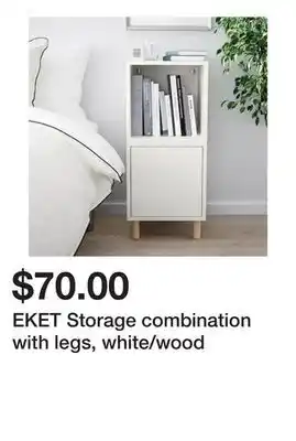 Ikea EKET Storage combination with legs, white/wood offer