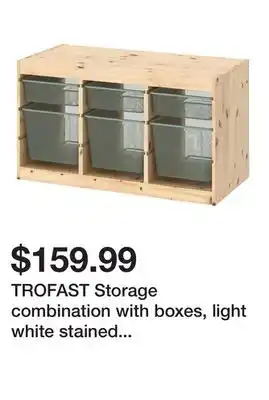 Ikea TROFAST Storage combination with boxes, light white stained pine/light green-gray offer