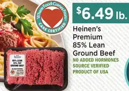 Heinen's Heinen's Premium 85% Lean Ground Beef offer