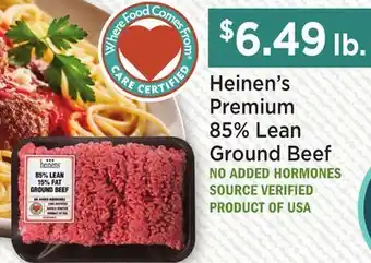 Heinen's Heinen's Premium 85% Lean Ground Beef offer