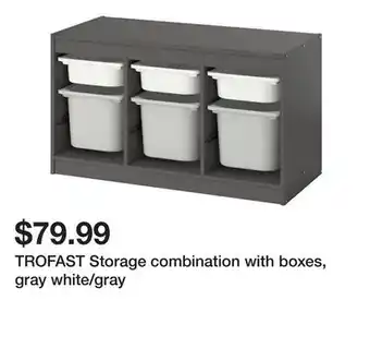 Ikea TROFAST Storage combination with boxes, gray white/gray offer